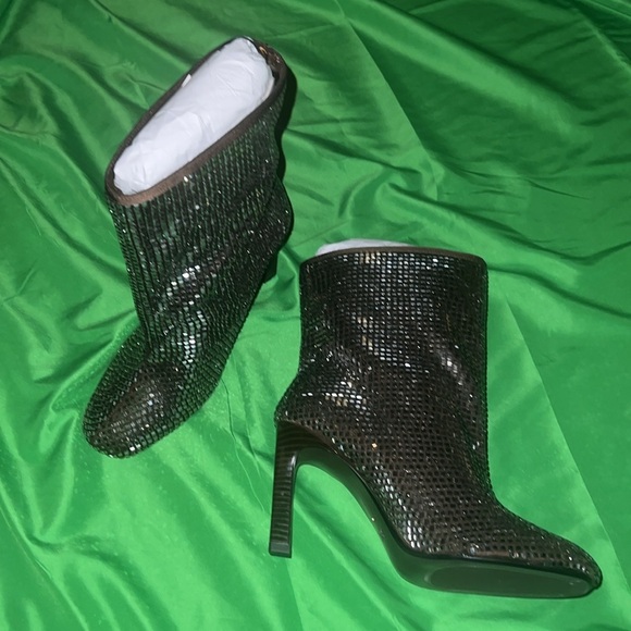 NWT Zara ZW Collection Rhinestone High Heeled Boots size 38 - Picture 7 of 15